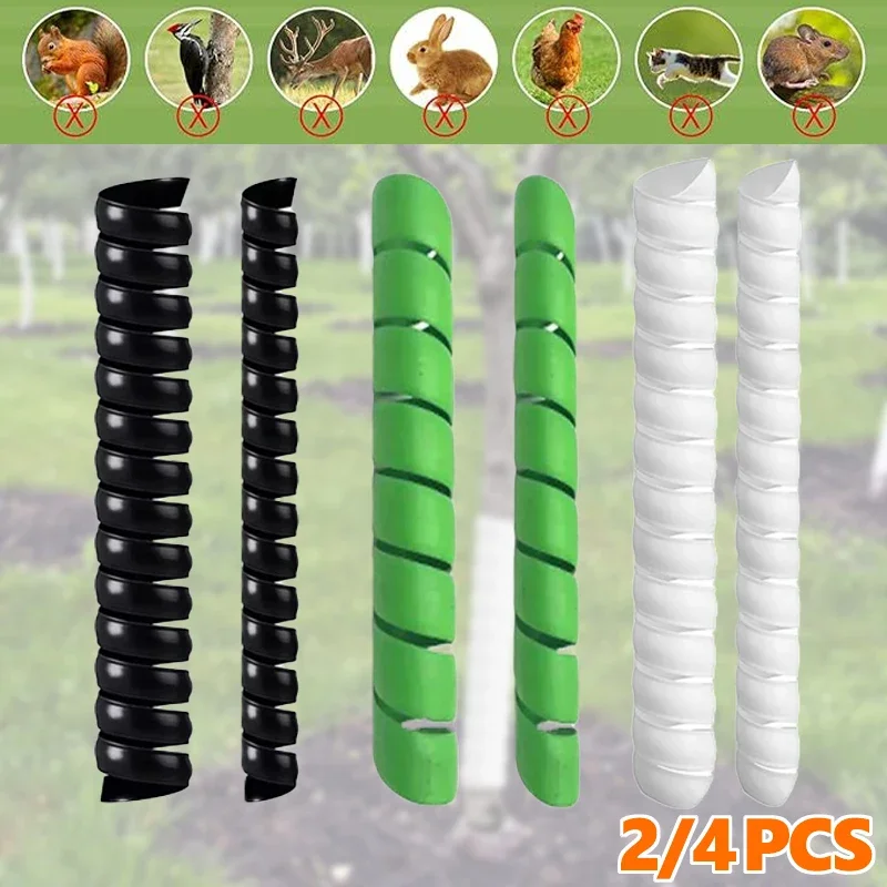 2/4pcs Tree Trunk Protector Plastic- Spiral Tree Guard Tree Bark Protector Tube Wraps to Protect Saplings from Rodents Mowers