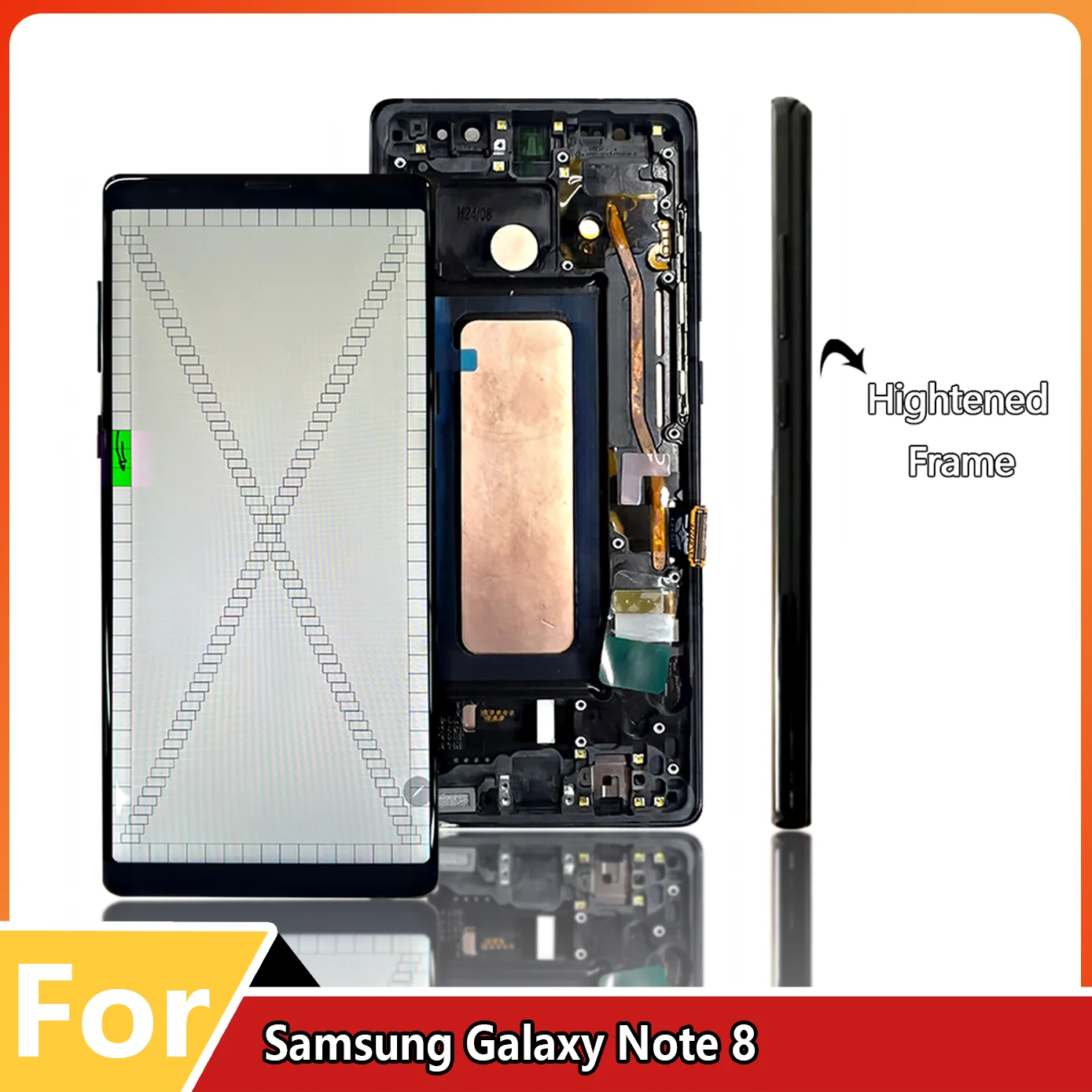 TFT LCD touch screen for Samsung Galaxy Note 8 N950 N9500, replacement parts with frame, 100% tested