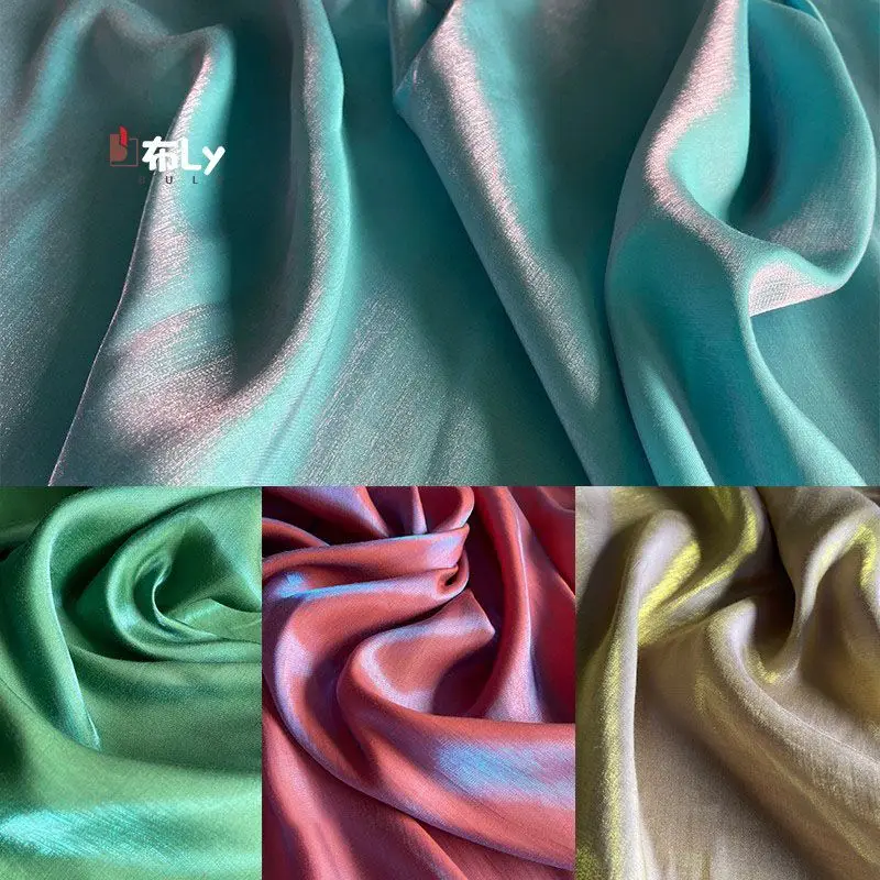 

Градиентная шелковая блестящая ткань: мягкая, приятная для кожи, гладкая — для дизайнерских роскошных платьев, фонов, ремонта и шитья
