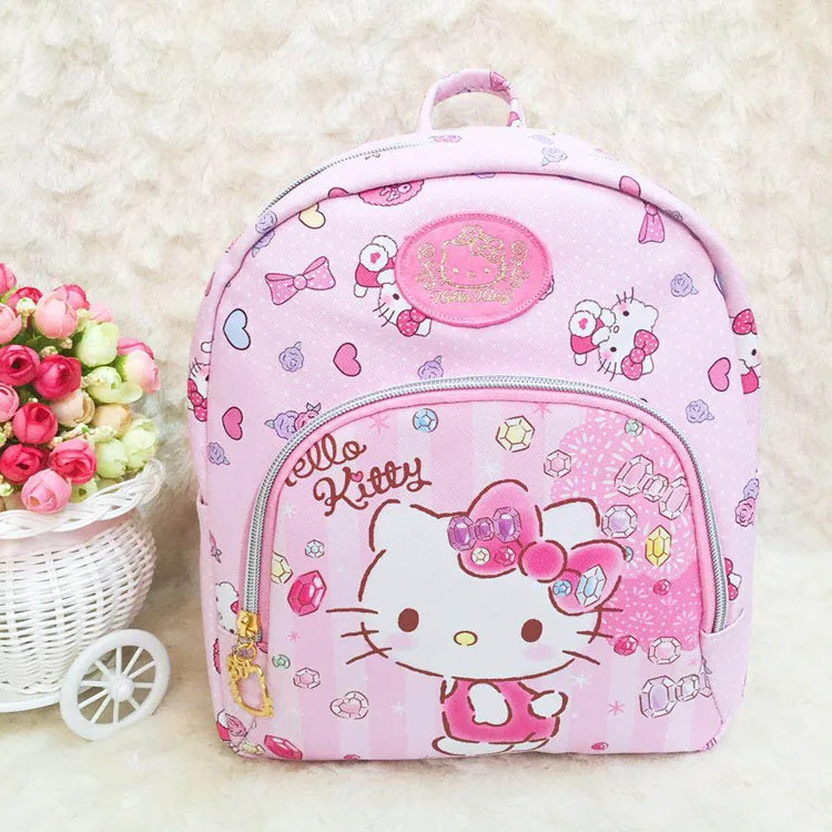 Imagem -03 - Olá Kitty Bolsa Sanrio Schoolbags Kawaii Mochila para Meninas Melodia Cinnamoroll Litttle Gêmeos Estrela de Volta à Escola Pures e Bolsas