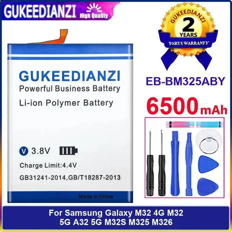 

6500 мАч EB-BM325ABY для Samsung Galaxy M32 4G 5G A32 M32S M325 M326 аккумулятор мобильного телефона быстрая зарядка