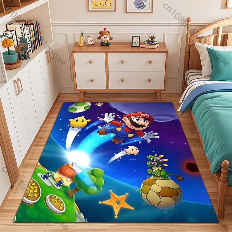 Movie Super Mario Bros Pirnt Carpet Yoga Room Decor Children's Crawling Mat Doormat Living Room Area Rug Games Area Floor Mat