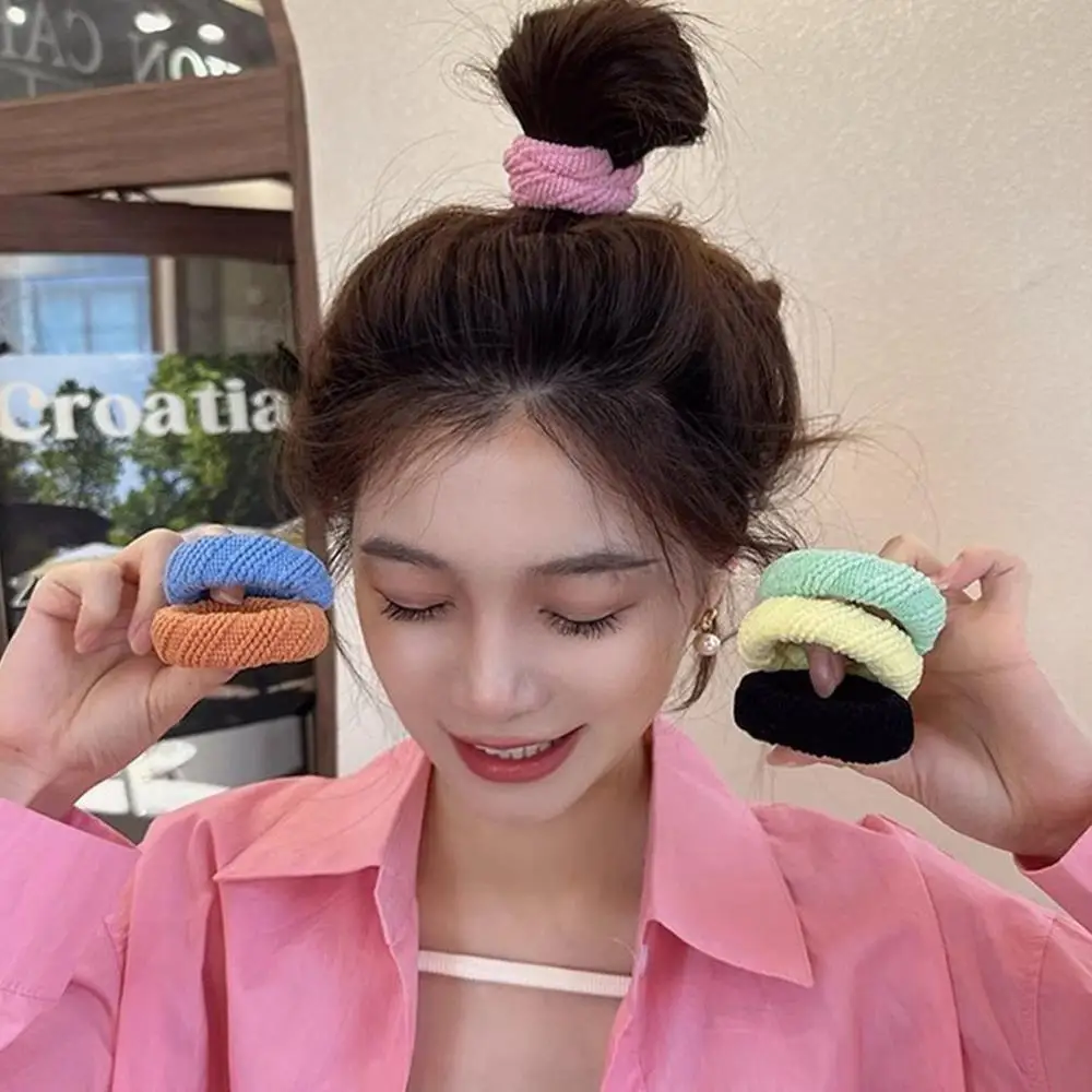 

High Horse Tail Hair Bands 5Pcs/Set Mixed Color Hair Ties Rubber Bands Women Girls Elastic Ponytail Holders Sport Headbands