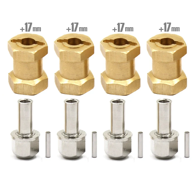 4pcs 12mm/15mm/17mm Axle Widen Hexagon Wheel Adapter For 1/10 RC Crawler Car TRX4 RC4WD D90 D110 Axial Scx10 90046 catRC