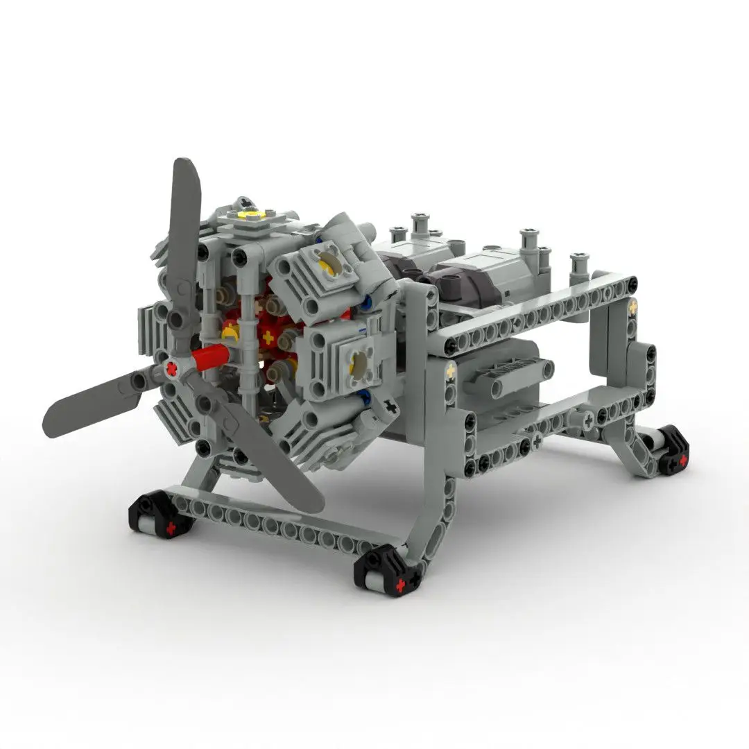 

Little Engineer Technology Building Blocks MOC Robot Mechanical Group Model Assembly Set Star shaped 8-cylinder Engine