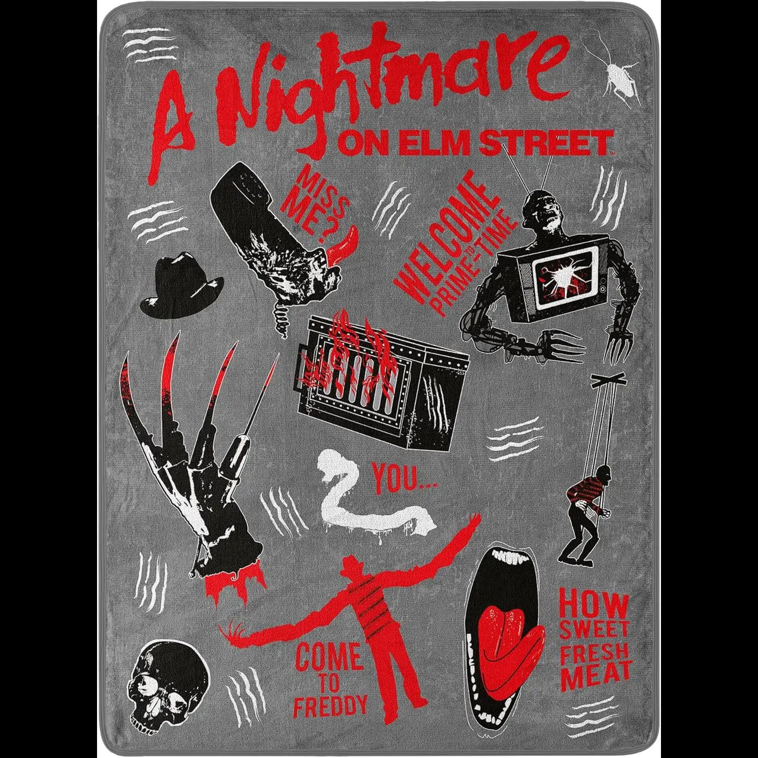 Freddys Nightmare on Elm Street Micro Raschel Überwurfdecke x Offiziell lizenziert, weich und gemütlich für Filmfans