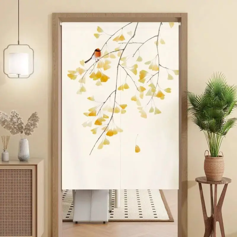 VIKAMA VIKAMA Ginkgo Branch Bird Door Curtain for Kitchen Doorway Room Partition Cozy Aesthetic Hanging Style Home Decor - Aliexpress Deal