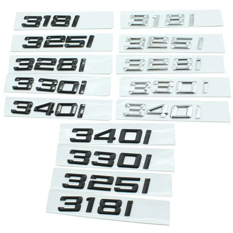 

3d ABS Black Chrome Letters For Car Trunk Stickers BMW 318i 528i 325i 328i 330i 340i 3 Series E46 E90 E36 G20 F30 Accessories