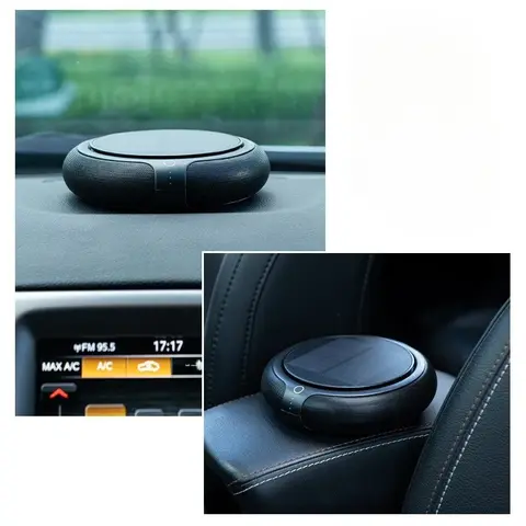 Solar Powered Car Air Purifier, Odor & Formaldehyde Remover with Aromatherapy, 3-Speed Regulation, Three-Layer Filter System