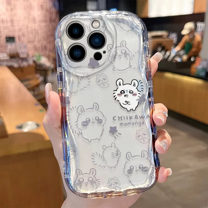 حافظة كاواي C-Chiikawas لهاتف آيفون 16 15 14 Pro Max 13 12 Mini 11 Xs X Xr 8 7 Plus Se 2022 2020 غطاء خلفي ناعم مقاوم للصدمات