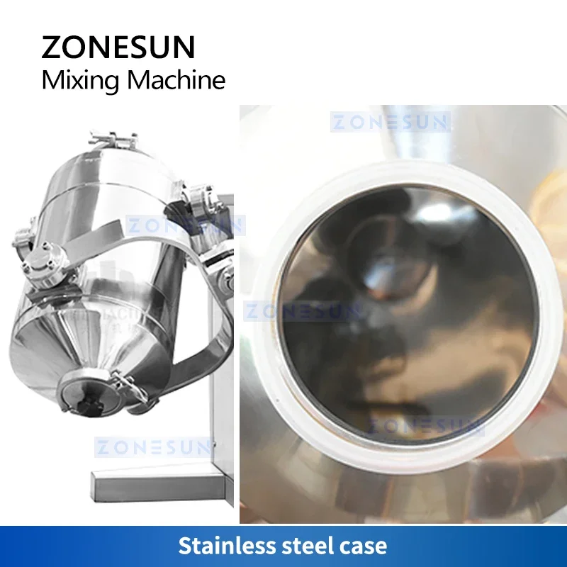 ZONESUN Dry Powder Mixing Machine Agarbatti Masala Coffee Tea Blender Food Chemical Pretreatment Equipment ZS-SBH10