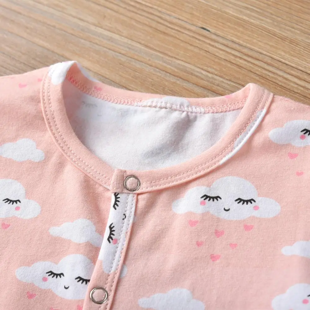 Four Season Baby Girl Snap Romper Clothes for New Born with Headband Cotton infants Girl Long Sleeve Clothing for 0 to 18months