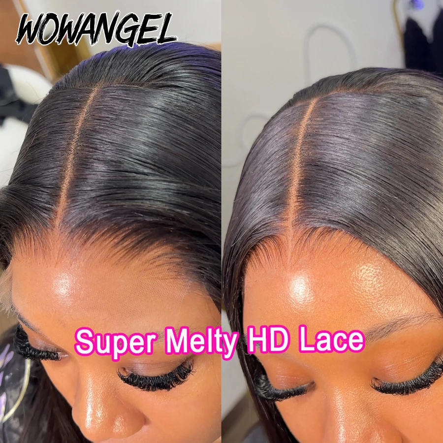 Wow Angel Straight Short Bob 5x5 HD Lace Closure Wig Ready to Go Glueless Human Hair Wigs Undetectable PrePlucked Wigs for Woman