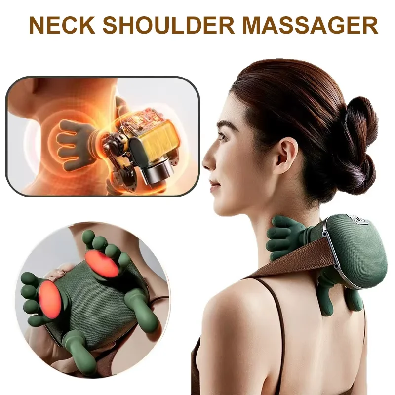 Neck And Shoulder Body Relaxation Massager Wireless Shoulder And Back Kneading Massage Shawl Trapezius Neck Cervical Masajeador_voghion.com