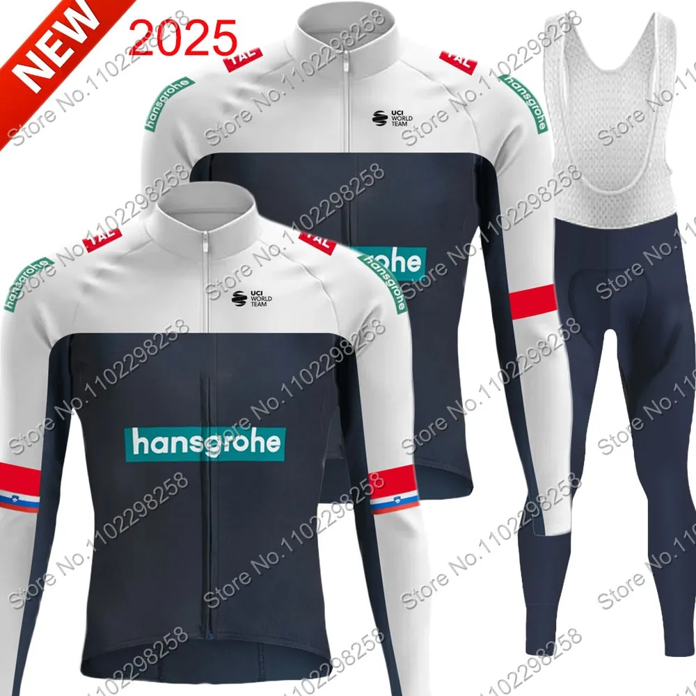 Maillot Boraful Hansgrohe 2025 Cycling Jersey Set Slovenia Roglic Winter Clothing Men Long Sleeve Kits bike Shirts Suit Pants