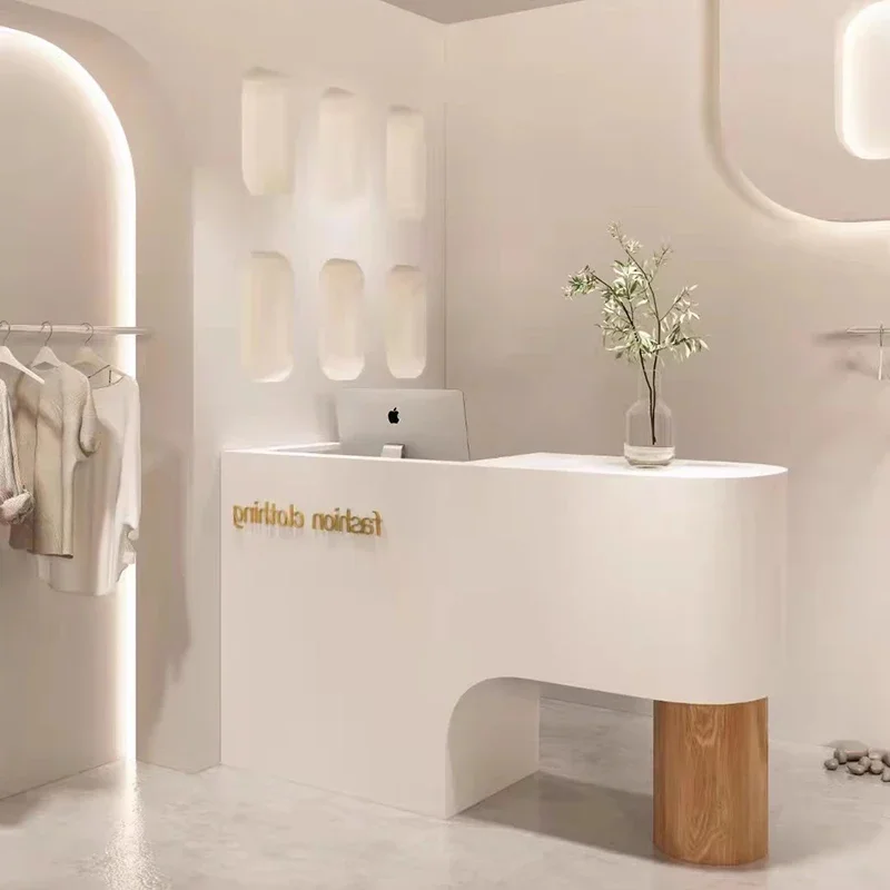 

Reception Salon Beauty Center Church Pulpit Moveable Desk Hairdressing Furniture Front Counter Retail Showcase Muebles Cash