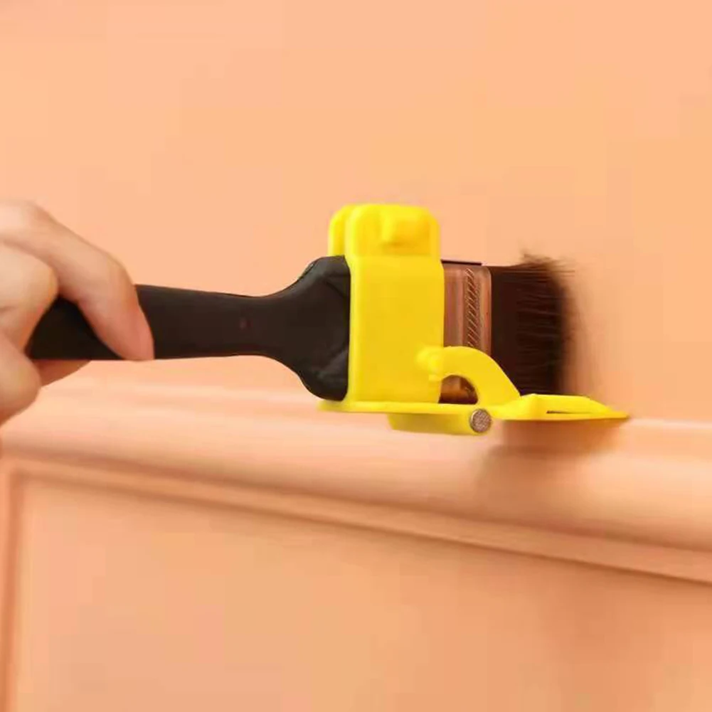 Pincel de pintura portátil para bordes, herramienta ligera y duradera con mango de madera para molduras de pared y techo