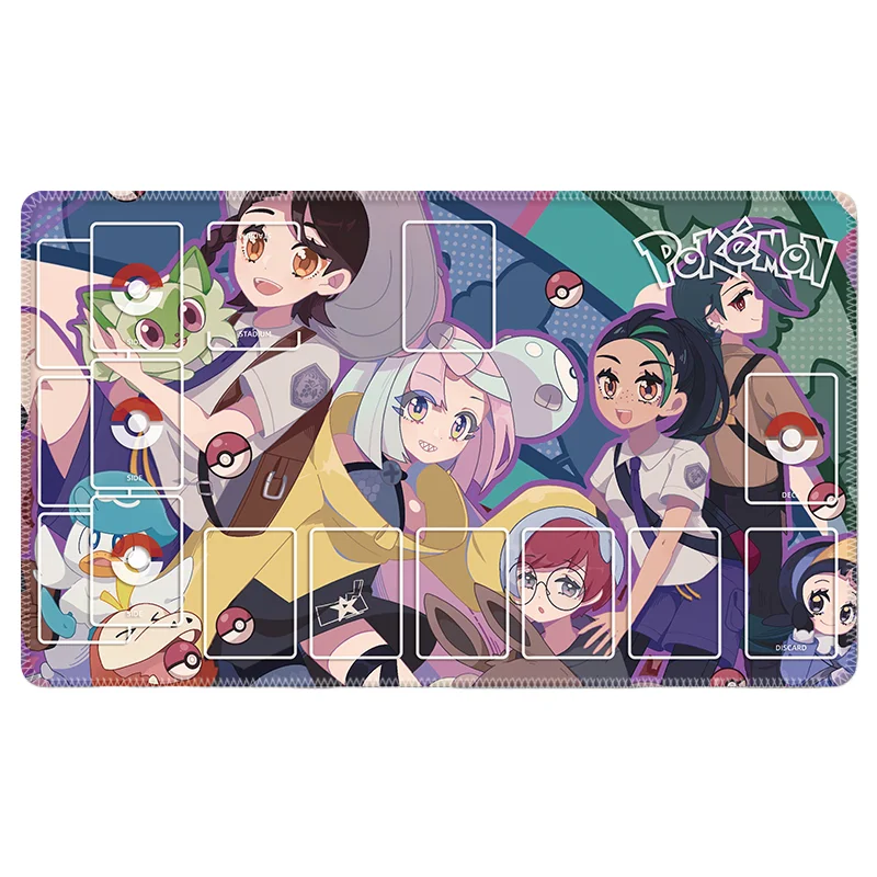 60*35*0.2cm Anime Pokemon GAME PTCG Dedicated Card Play Mat Battle Against Iono Pikachu Squirtle Bulbasaur Charizard Gifts Toys