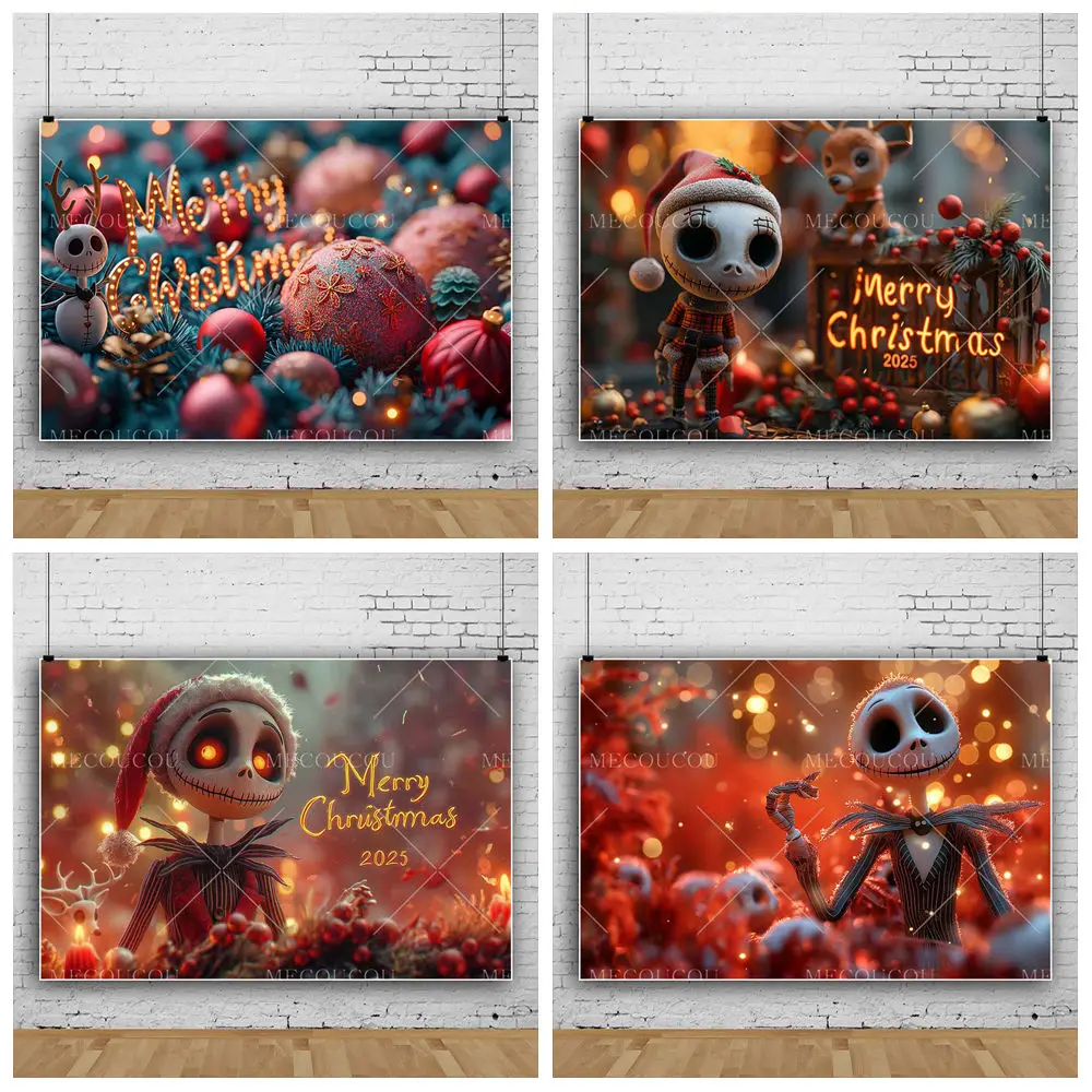 ديزني كارتون كابوس عيد الميلاد مخصصة الأسرة حزب غرفة الديكور خلفية يقدم صورة التصوير استوديو الدعائم #1