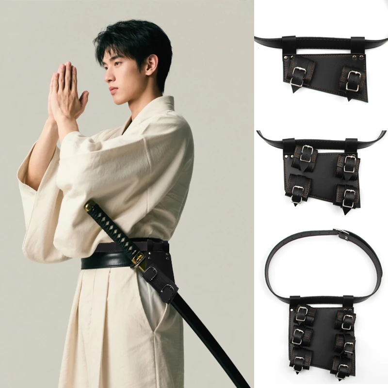 

Anime Demon Cosplay Slayer 3 Tier Set Katana Belt Sword Holster Waist Holder Knife Real Size Japanese Katana Decor