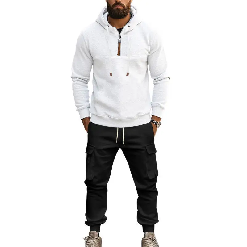 

Men's Thickened Hoodie Sweatshirt And Long Pants Loose Fit Casual Wear Winter Set Comfortable Breathable Street Style