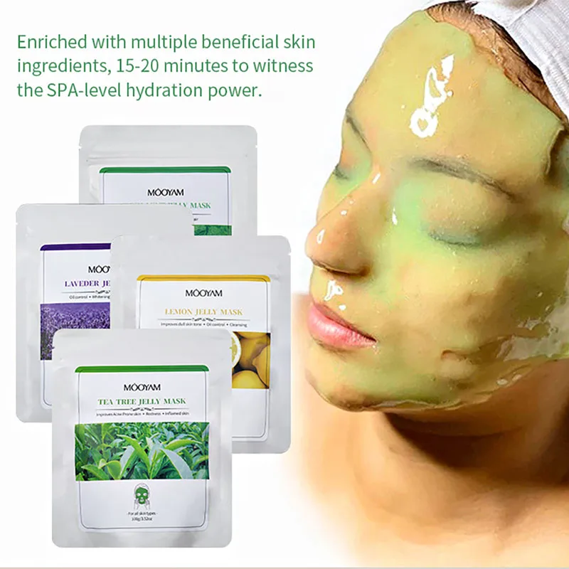 Natural Soft Hydro Jelly Mask Powder Peel Off Rubber Face Masks Facial SPA Brightening Rose Collagen Hyaluronic Acid Skin Care