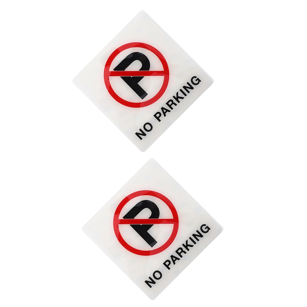 2pcs Parking Sign Self Adhesive Waterproof Reflective Sticker Black Easy Install No Tools Acrylic Outdoor