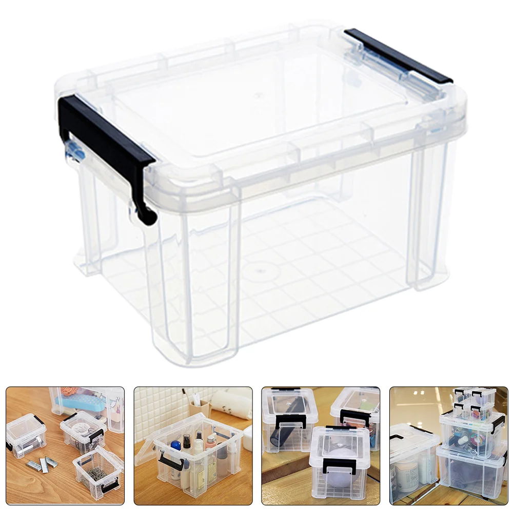 5 Pcs Small Storage Bins with Lids Mini Plastic Tote Bags Car Screws Sundries Organizer Pp Clear Boxes