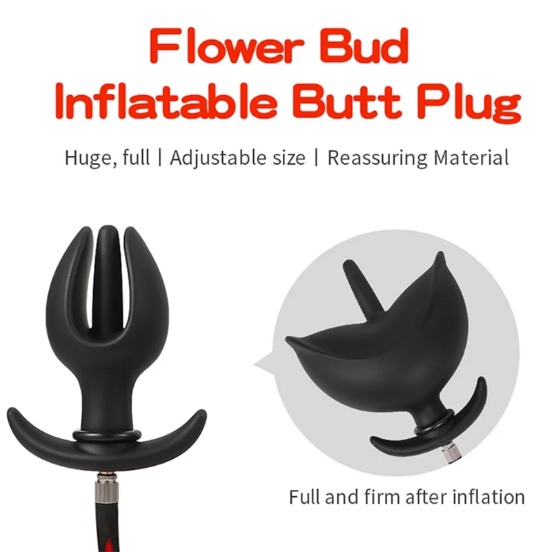 Expandable Flower Anal Plug Removable Butt Plug Anus Dilator Dildo Inflatable Adult Sex Toys for 18+