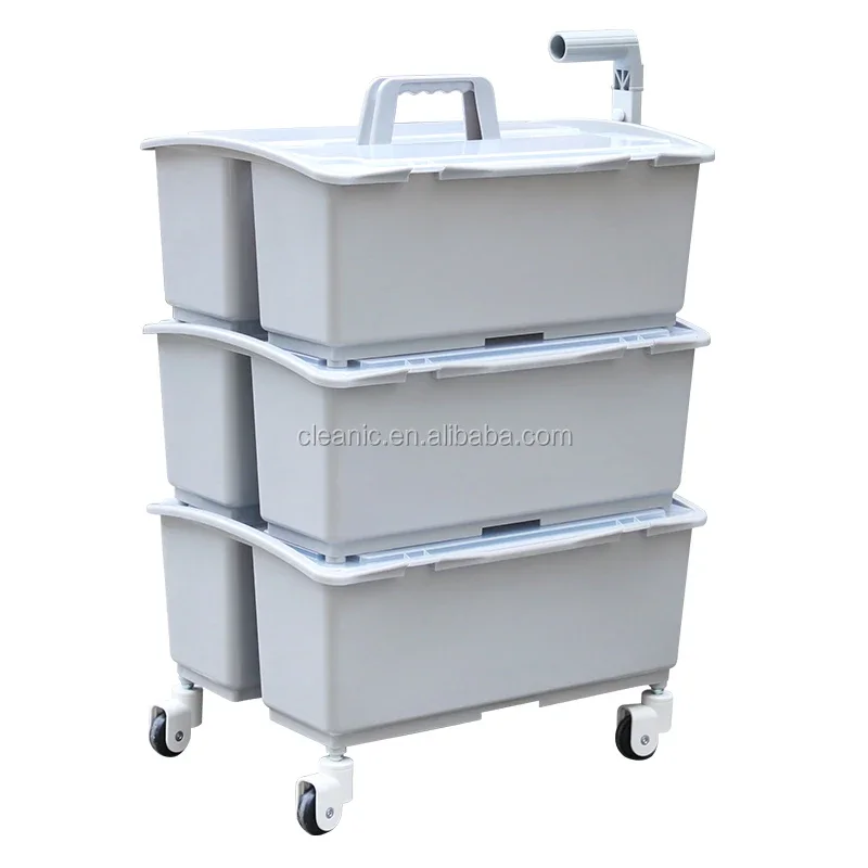 

Modernization Multi-function Plastic Flat Moping Bucket Cleaning Trolleys With No-Dirty Water Design