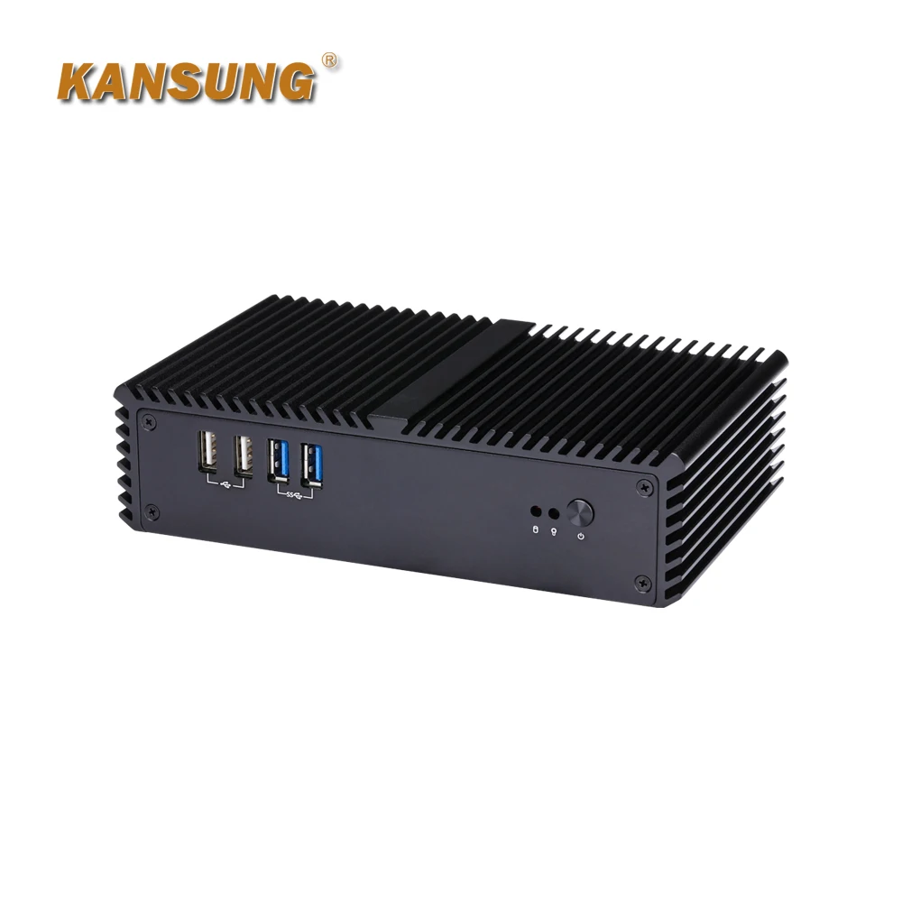 KANSUNG Ultra Low Power Ubuntu Dual Core i3 5005U i5 5200U Barebone Thin Client Windows Fanless Mini Desktop de servidor de computador