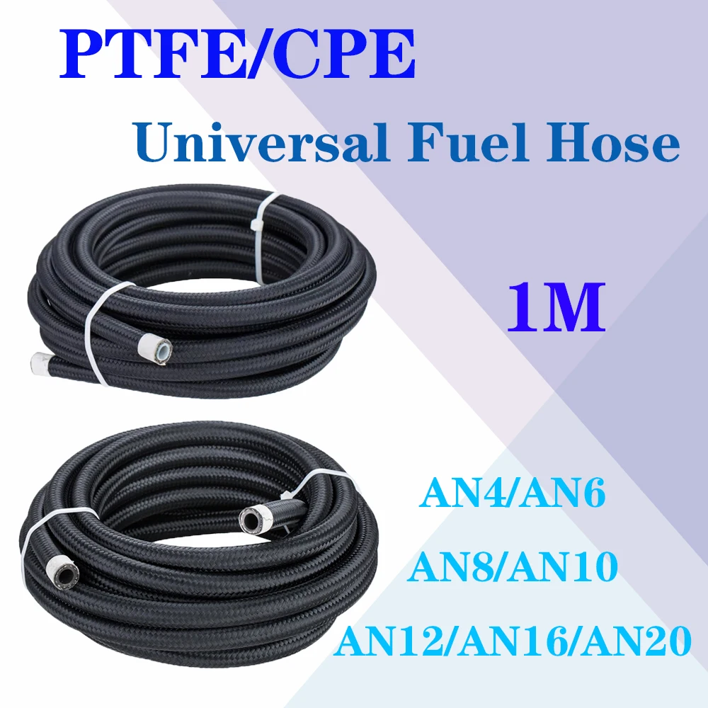 

AN4~AN20 universal fuel hose, oil and gas cooler hose, pipeline pipe, nylon stainless steel braided inner CPE/PTFE