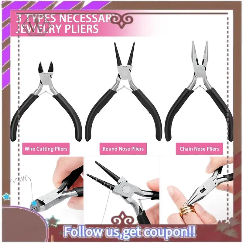 A95D-Advanced Jewelry Making Kit - Tools, Pliers, Wires, Charms For Crafting And Repairing Earrings And Rings