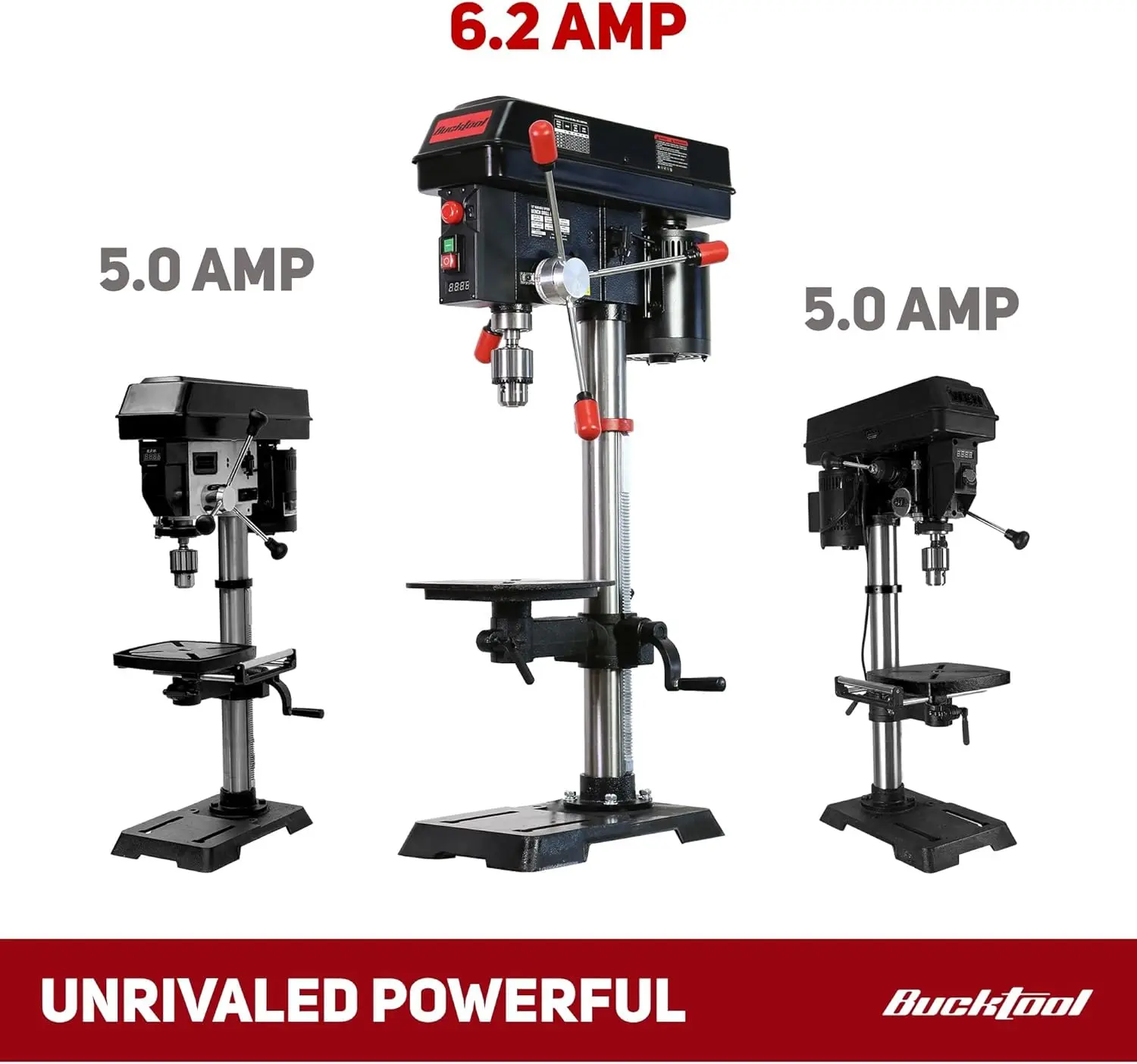 12 Zoll 6,2 A professionelle Tischbohrmaschine, Tischbohrmaschine, Bohrmaschine mit variabler Geschwindigkeit, IIIA-Laser und Arbeitslicht