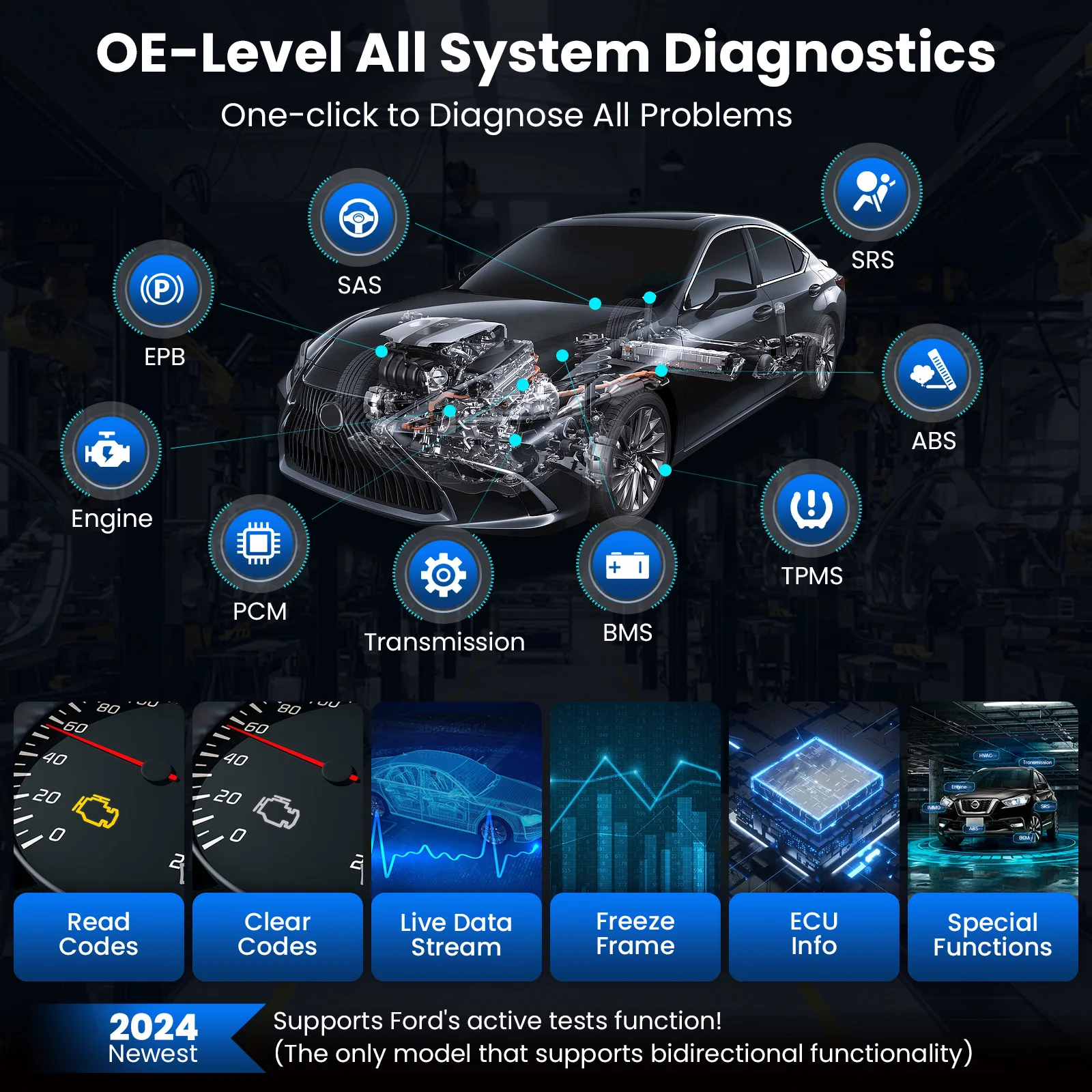 XTOOL InPlus IP608 Full Systems Cars Automotive Diagnostics Scanner Tools OBD2 Code Reader 30+ Resets TPMS Free Update CAN-FD