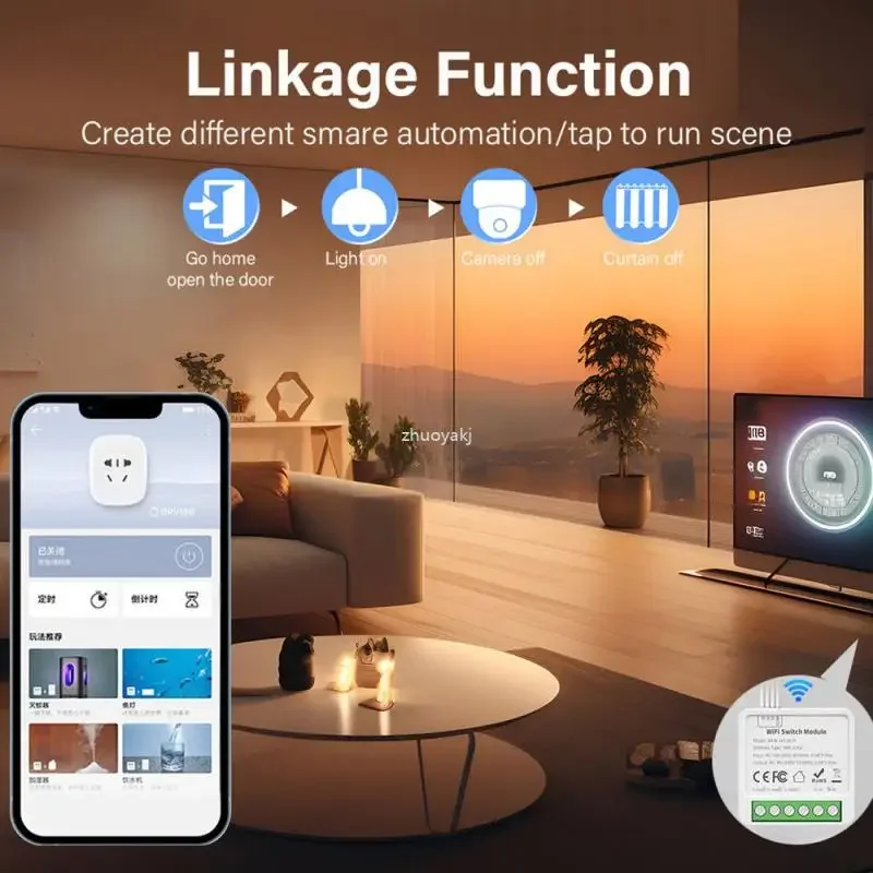 Модуль умного переключателя Smart Tuya Wi-Fi 2/3/4 Gang, 2-стороннее управление, реле автоматизации умного дома, работает с Alexa Google Home