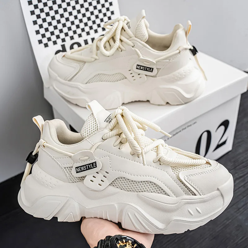 

Men's shoe trend: thick-soled sports shoes with comfortable and breathable mesh, casual dad shoes