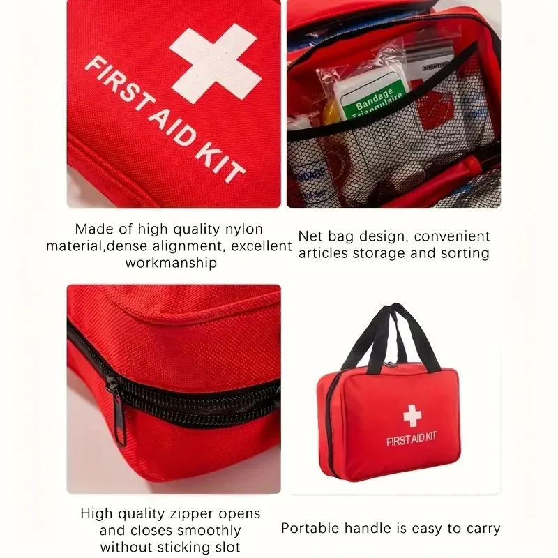 22-Piece First Aid Kit Cross-Border Handbag Essential Medical Supplies Storage Fire Emergency Kit for Travel Outdoor Activities