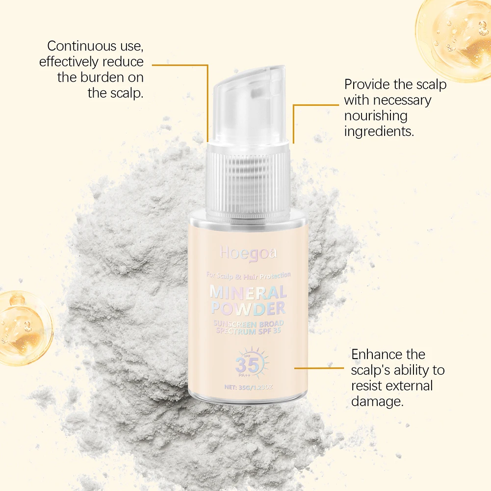 Spf35 Scalp Protection Spray,Health Hair, Uv Protection,Mineral Powder Sunscreen,,For Hair Growth,Hair Sunscreen,Scalp Soother
