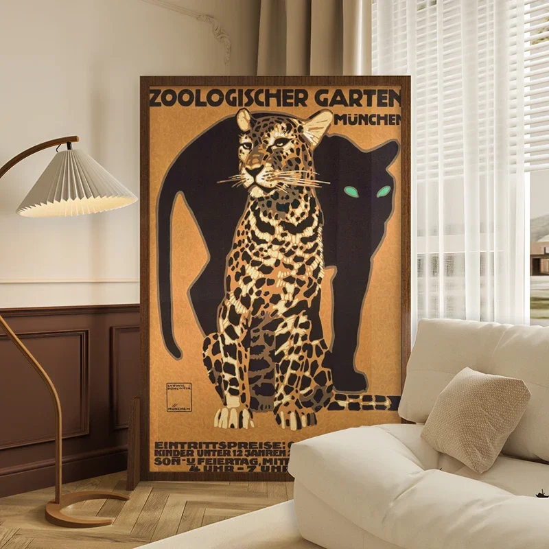 Retro French American niche solid wood mobile screen partition living room entrance  decoration bedroom seat screen cheetah