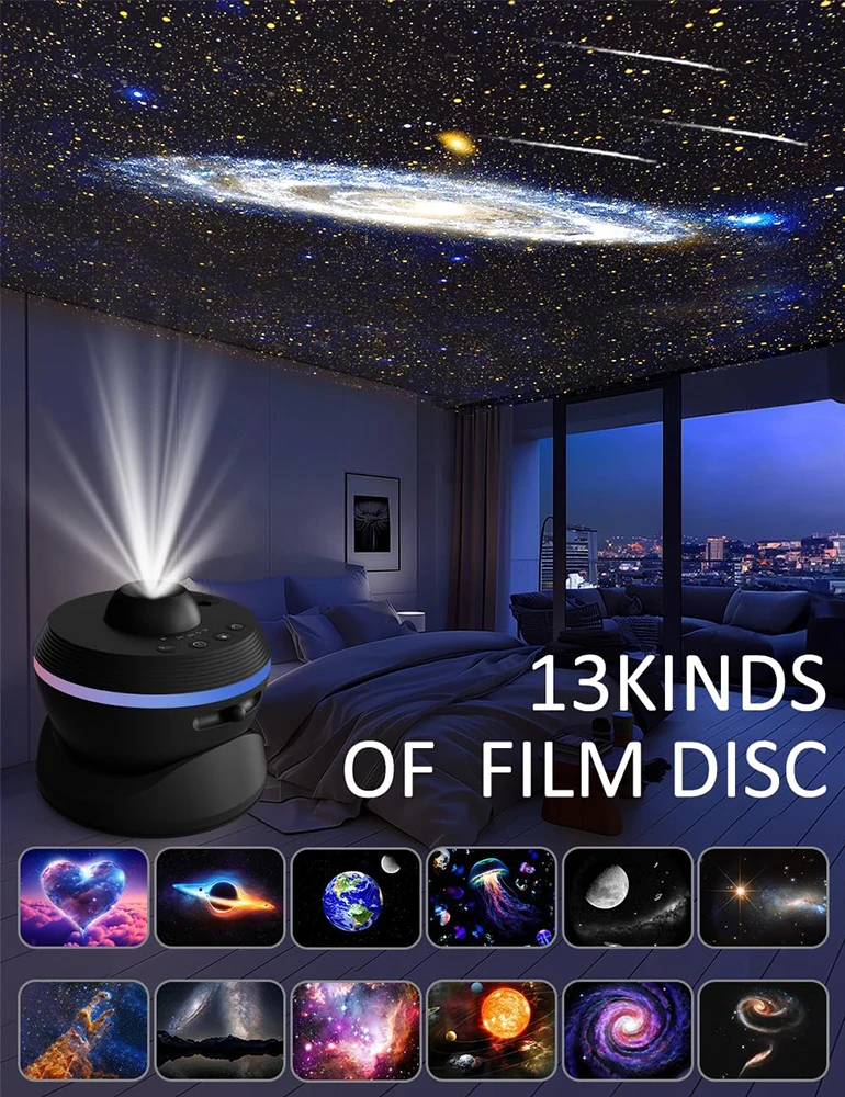 Planetarium Galaxy Projector 13 in 1 Star Light Projector Starry Sleep Night Light with Dynamic Meteors 4K HD&Large Projection