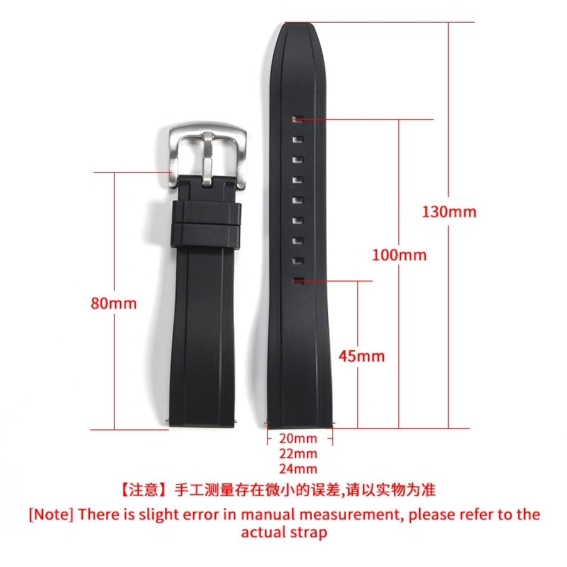 For Armani Black Warrior Ax2513 Ar1981 Ar60008 Ar60007 Series Quick Release Anti-Allergy Fluorine Rubber 20 22 24mm Watchband