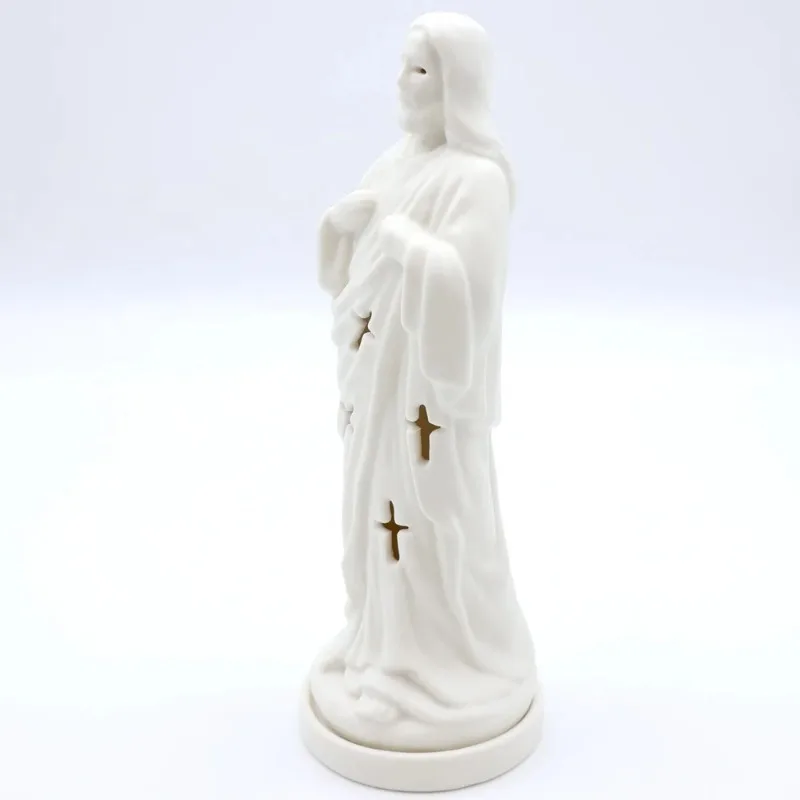 Handmade high-quality ceramic religious matte white glaze ceramic Jesus incense burner