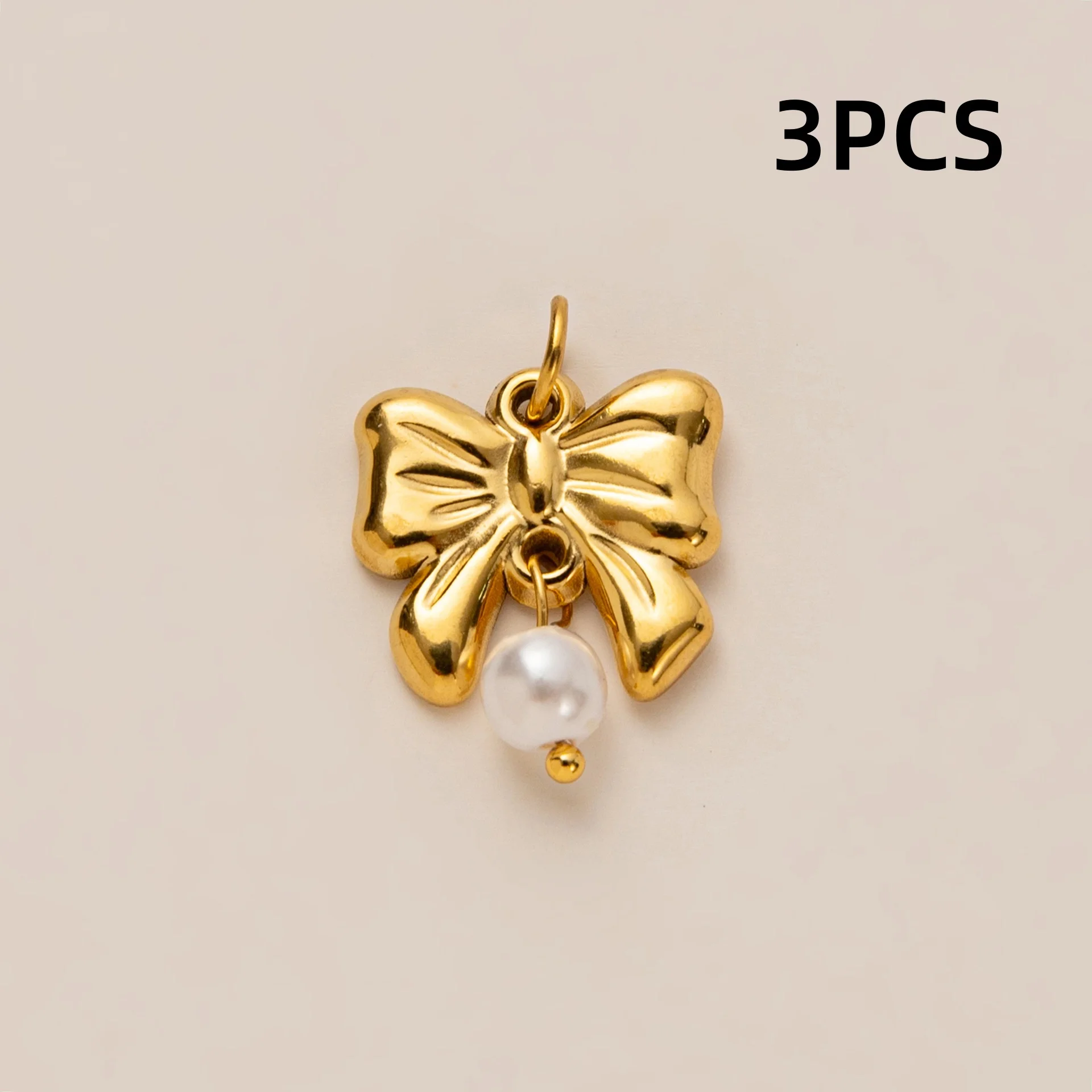 3 Stück Modische Neue Stilvolle Schleifen-Perlen-Hundepfoten-Liebes-DIY-Anhänger-Charms für Schmuck – Detail 4
