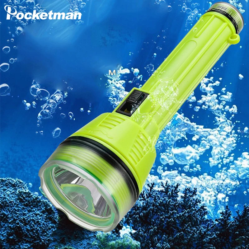 

High Lumens LED Diving Flashlight Underwater Super Bright LED Scuba Light Diving Safety Light Night Dive Torch