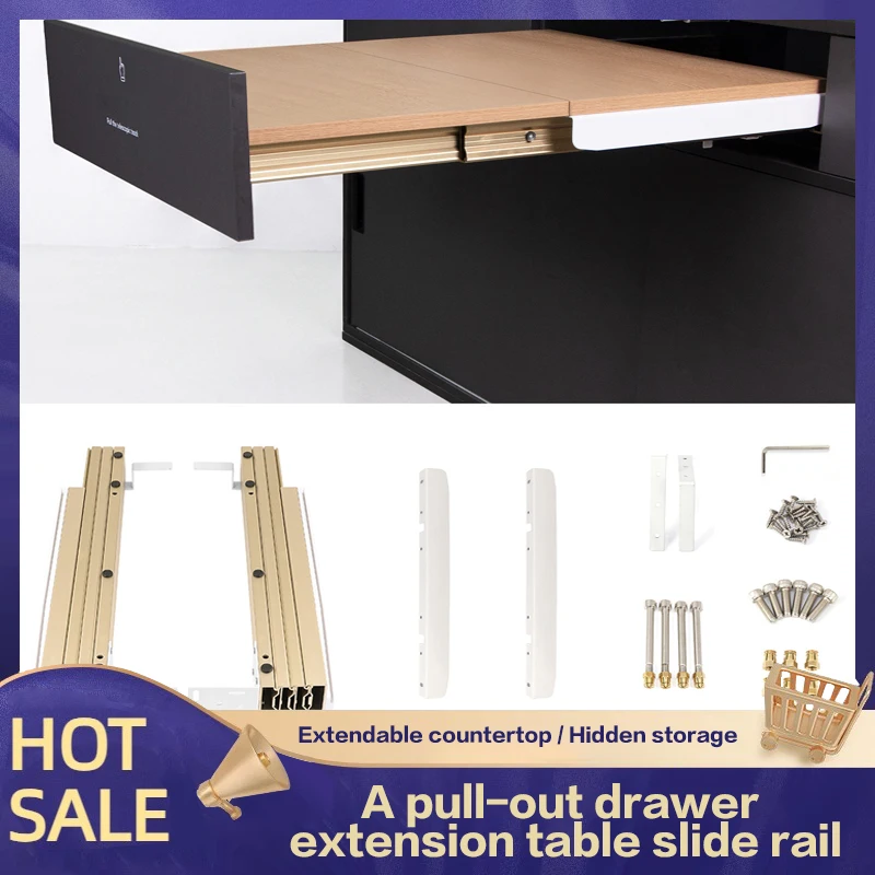 Telescopic Pull Out Slide Rail For Kitchen Hidden Drawer Folding Table Extendable Hardware Stainless Steel Furniture Linkage
