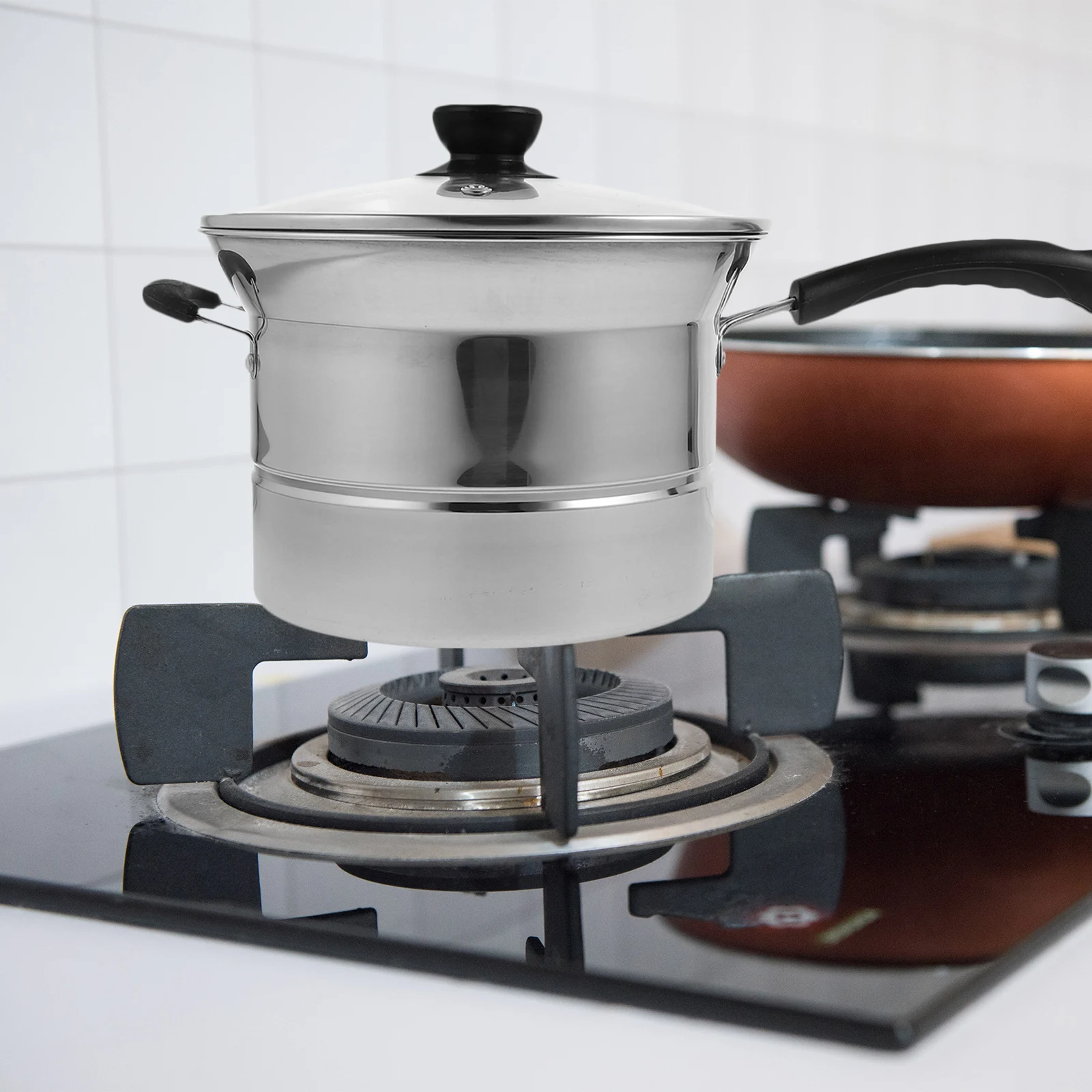 

Многофункциональная кастрюля из нержавеющей стали с антипригарным покрытием, кухонная кастрюля с крышкой, стойка для приготовления на пару, сетчатое сито для домашнего использования, пара