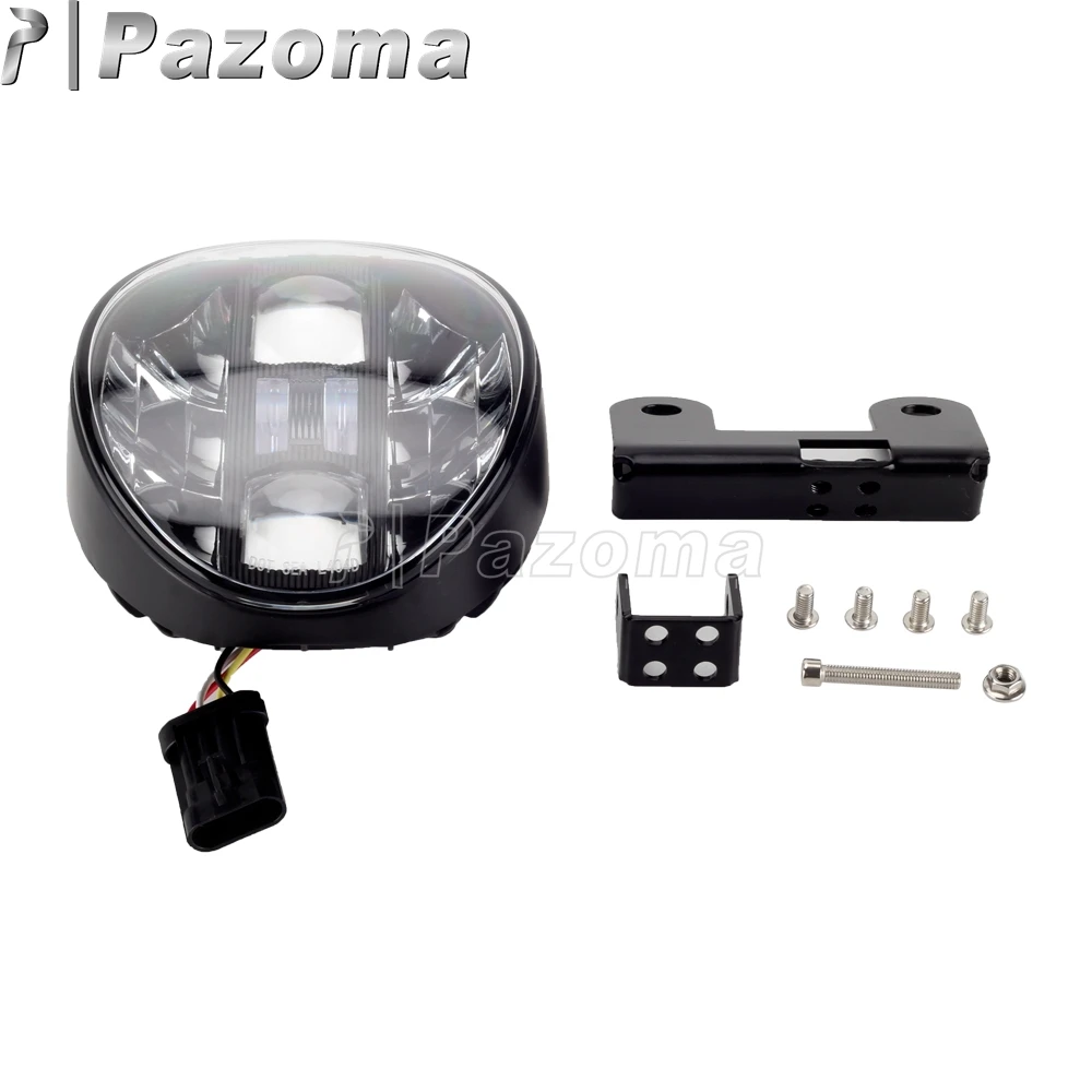 PAZOMA 12V 6500K Motorcycle LED Retrofit Headlights Hi/Lo Beam DRL Headlamp Assembly For Harley Softail Breakout FXSB 2013-2017