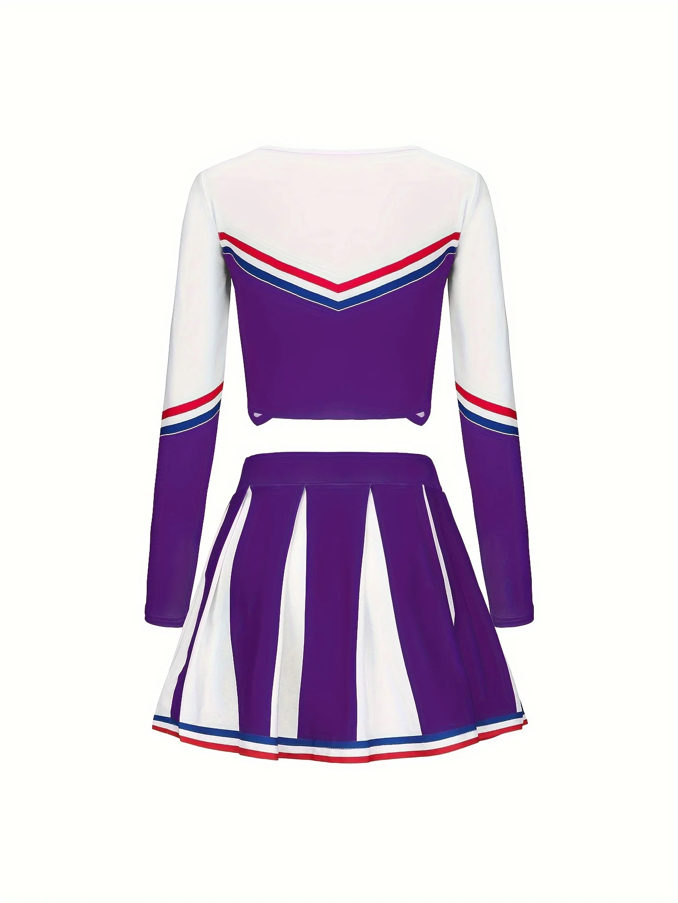 Girls Cheerleading Children Purple Long Sleeved Skirt set Cute Sports Children's Pom-poms Performance Party Clothing