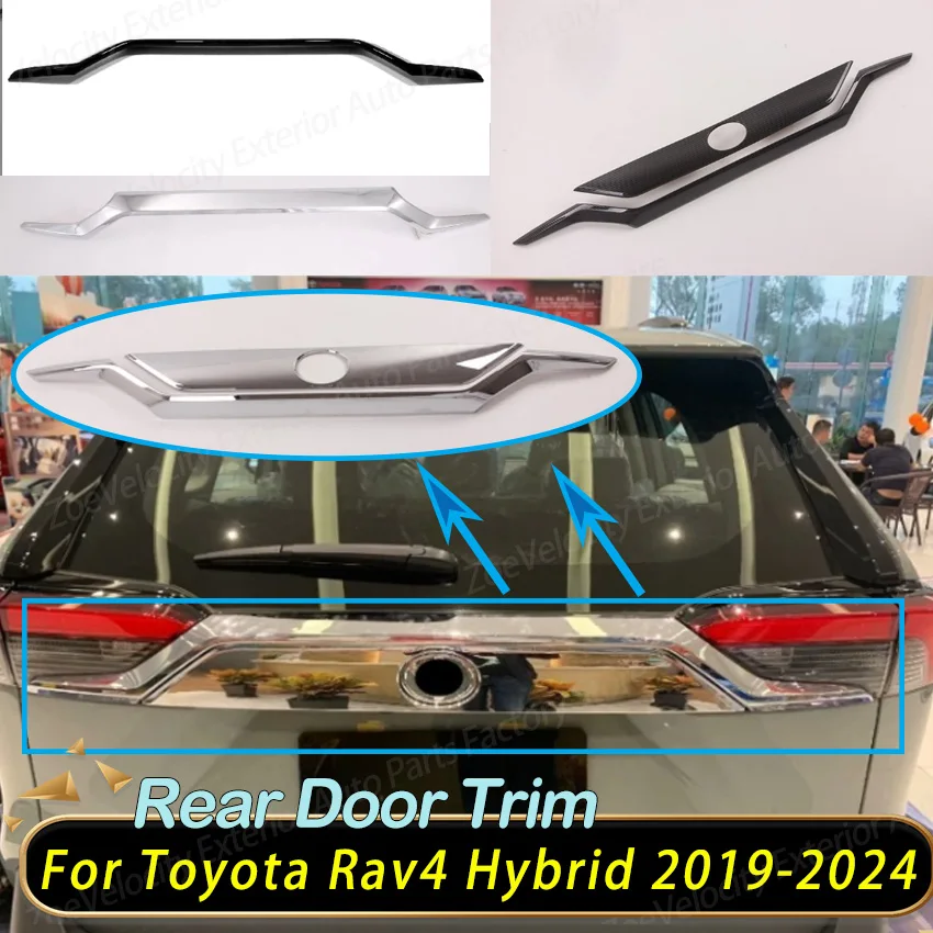 Rear Door Trim for Toyota Rav4 Hybrid 2019 2020 2021 2022 2023 2024 Car Tailgate Decorative Molding Trim Strip Body Kit Tuning